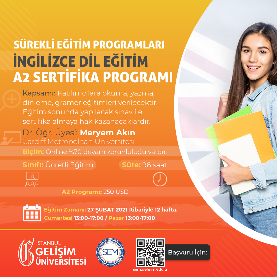 İngilizce Dil Eğitimi A2 Seviyesi Sertifika Programı